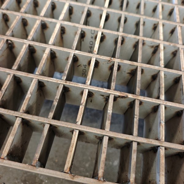 stainless steel grating polished surface detail