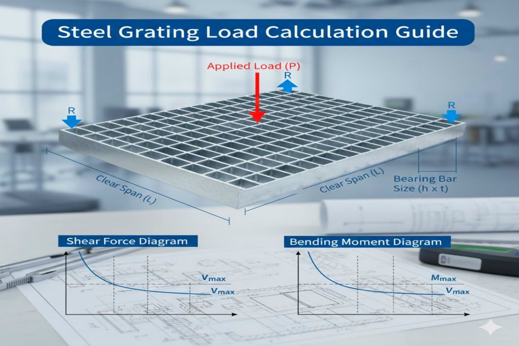 steel grating load calculation span and bearing bar spacing
