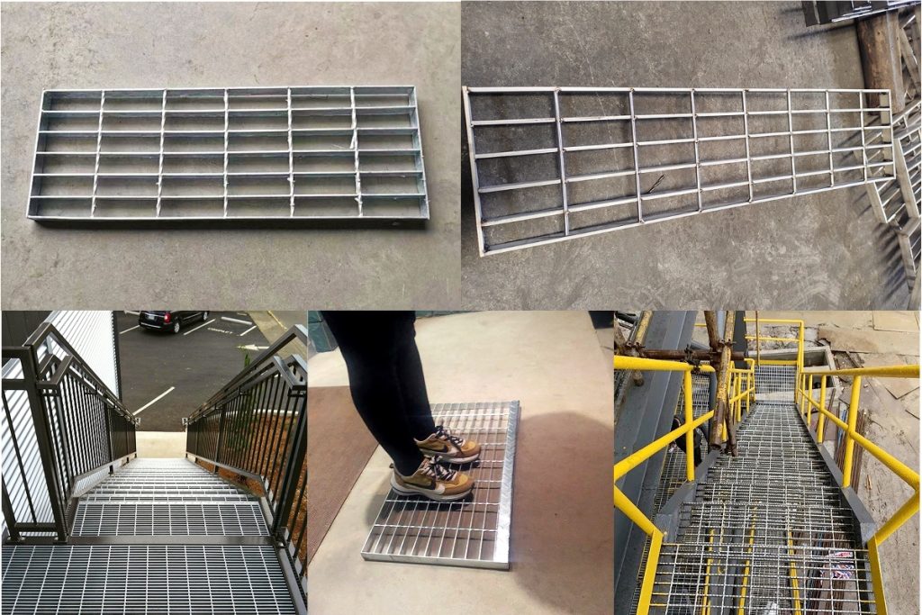 custom steel grating stair treads